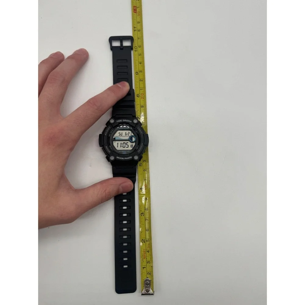 Casio WS-1300H Tide Graph Moon Phase Digital Watch Black 10 Year Battery WR 100M